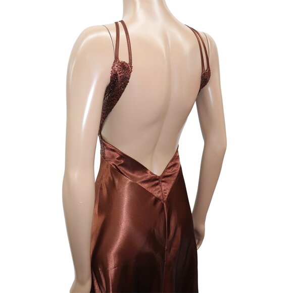 Jessica Mc Clinktock Gunne Sax Bronze Evening Maxi Dress 3 - Picture 3 of 5